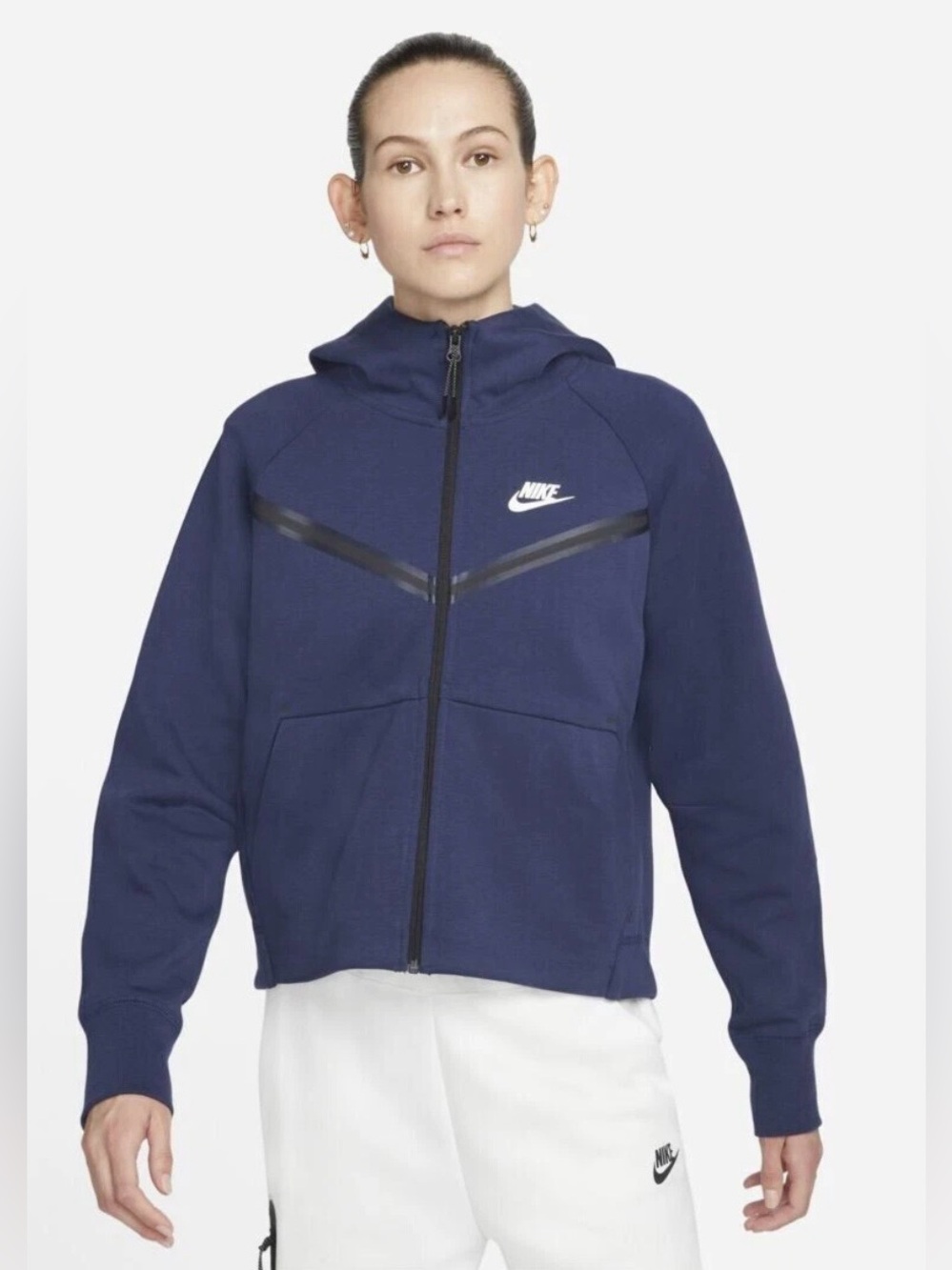 Women's Nike Sportswear Tech Fleece Windrunner Full-Zip Hoodie XS Blue Black